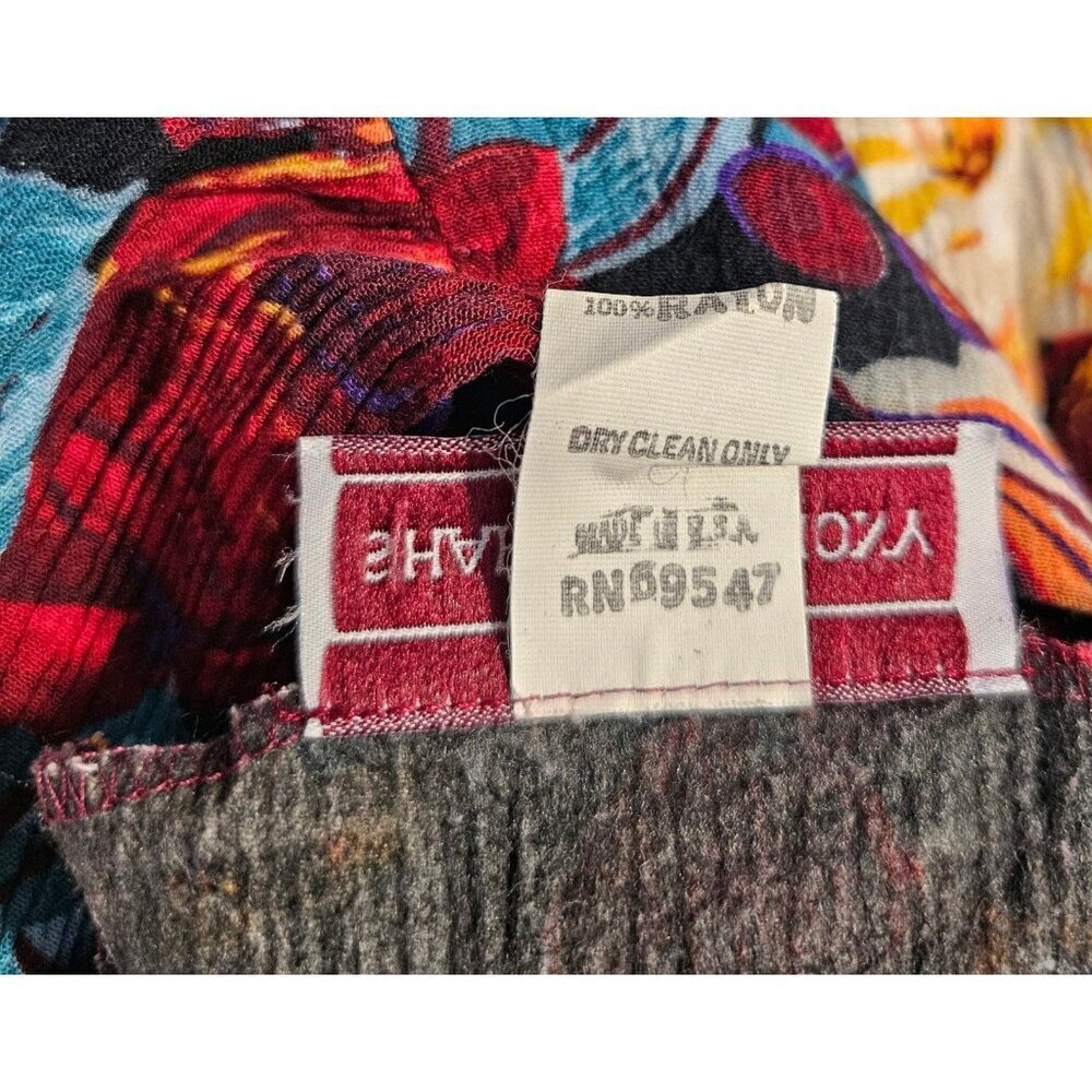 Sharon Anthony Floral Print Vtg Top/Skirt Set Womens Sz 22 Ruffle Pullon Skirt - Picture 6 of 9